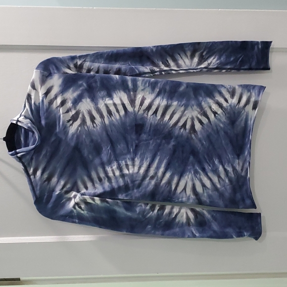 TORY BURCH SPORT TIE-DYE TISSUE-SEAMLESS LONG-SLEEVE MOCK-NECK - Picture 4 of 7